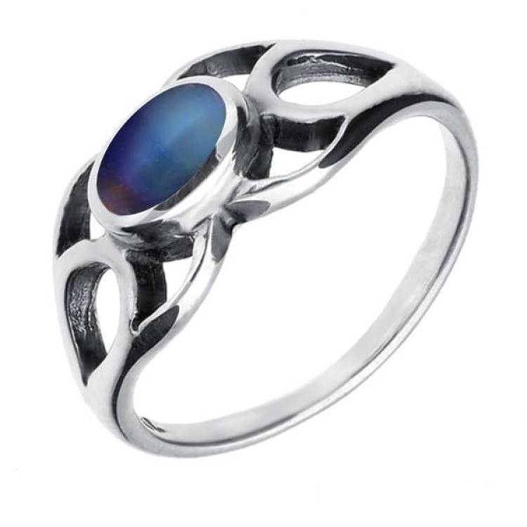 Sterling Silver Moonstone Lattice Ring - Silver