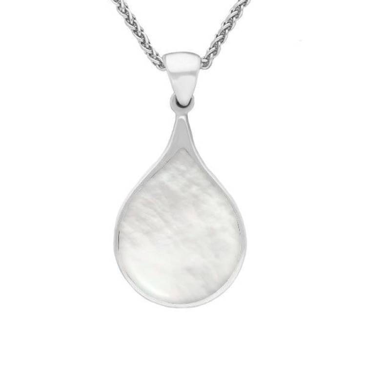Sterling Silver Mother of Pearl Balloon Shaped Necklace