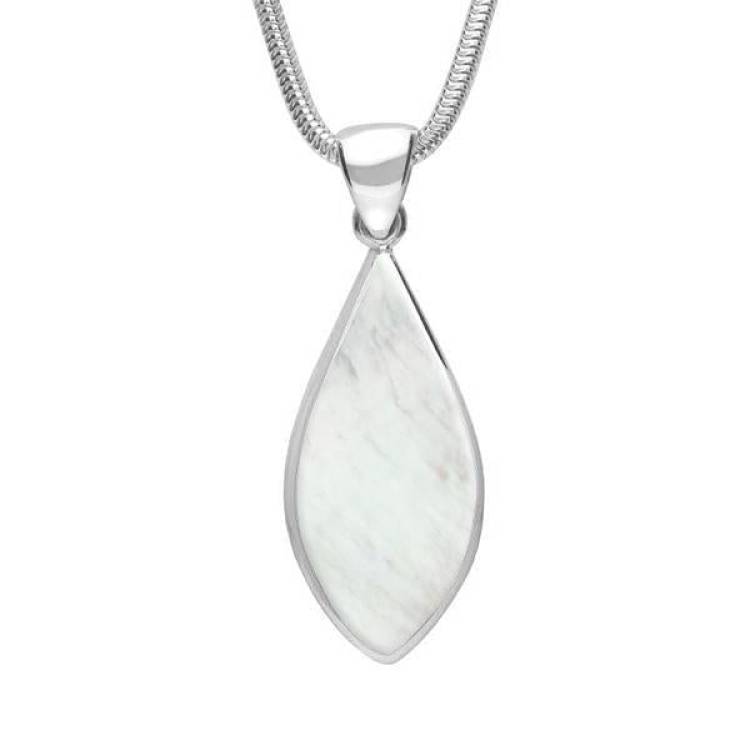 Sterling Silver Mother of Pearl Pointed Pear Necklace