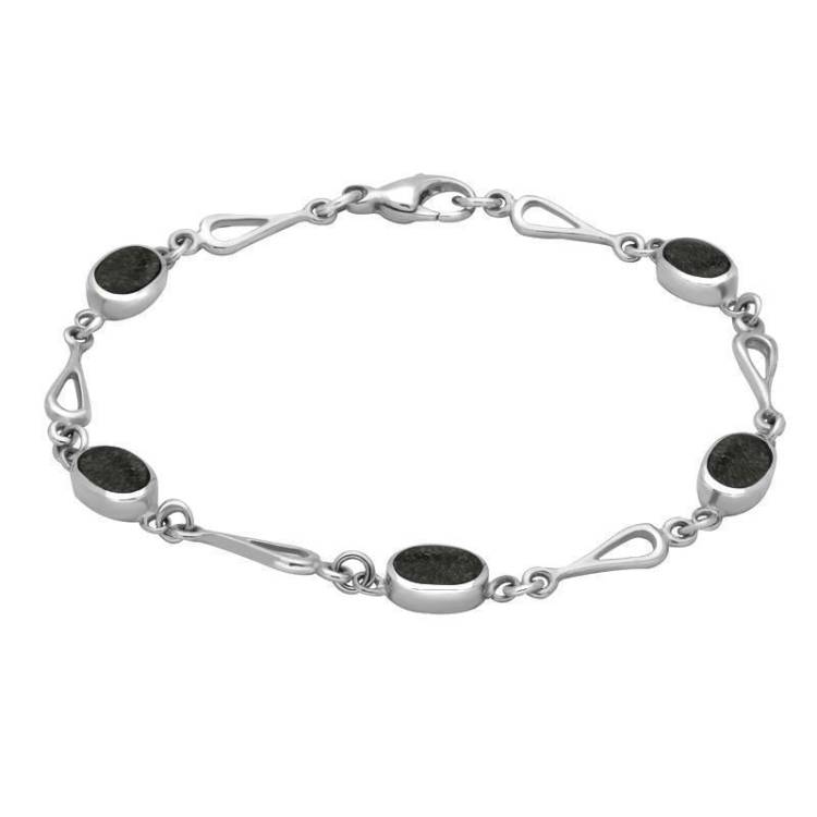 Sterling Silver Preseli Bluestone Spoon Link Bracelet