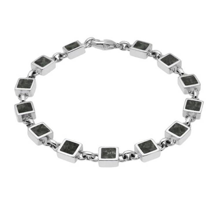 Sterling Silver Preseli Bluestone Square Bracelet - Option1 Value Silver