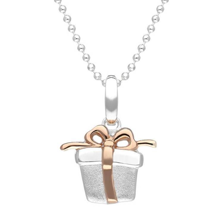 Rose Gold Plated Sterling Silver Present Pendant - Option1 Value Rose Gold