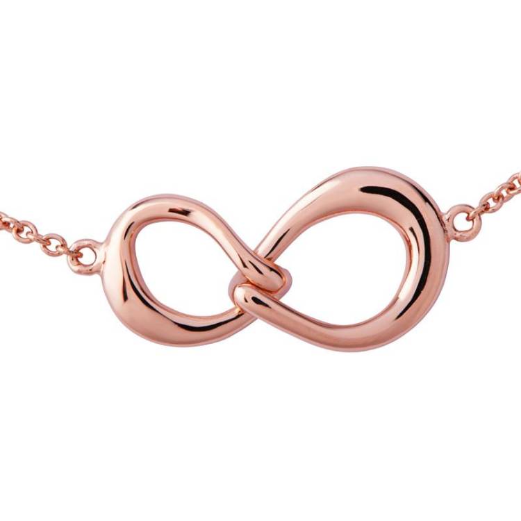 Rose Gold Plated Sterling Silver Infinity Link Necklace - Option1 Value Silver