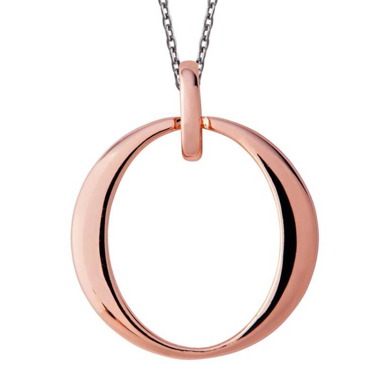 Rose Gold Plated Sterling Silver Open Circle Infinity Necklace - Option1 Value Silver