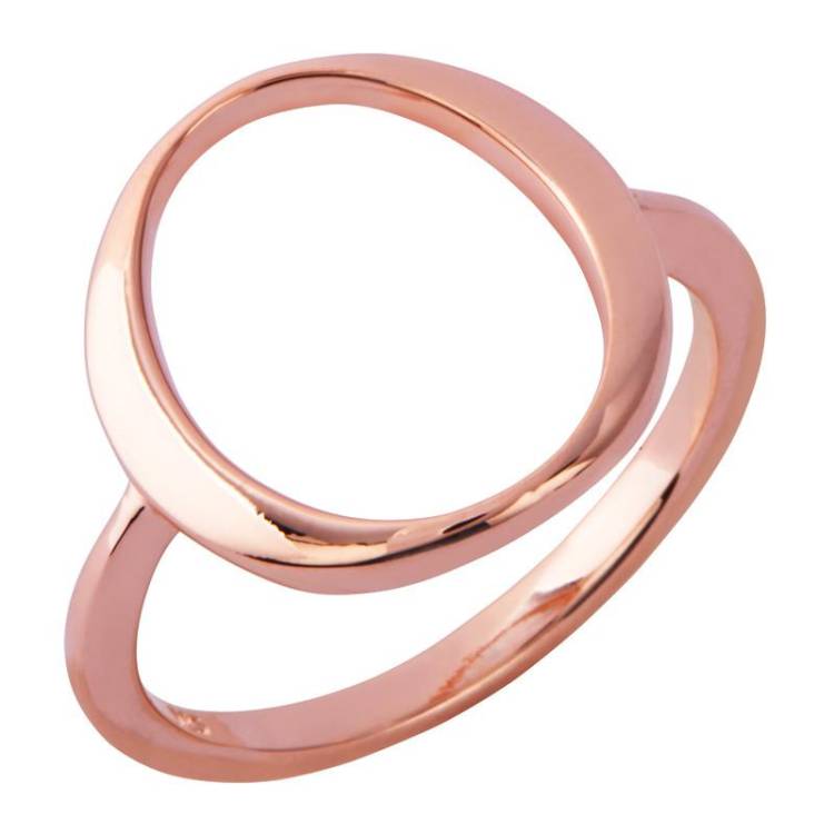 Rose Gold Plated Sterling Silver Open Circle Infinity Ring - Option1 Value Silver