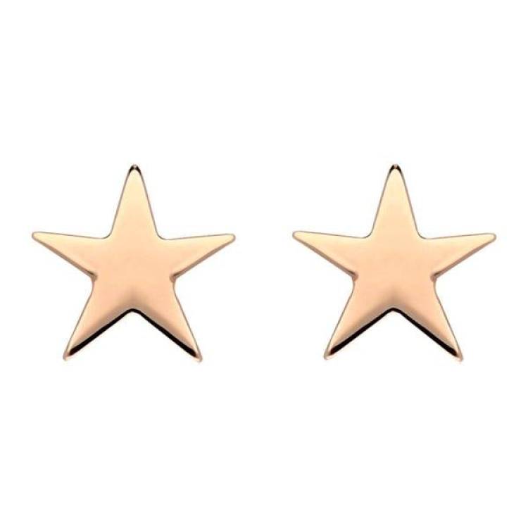 Rose Gold Sterling Silver Plated Star Stud Earrings