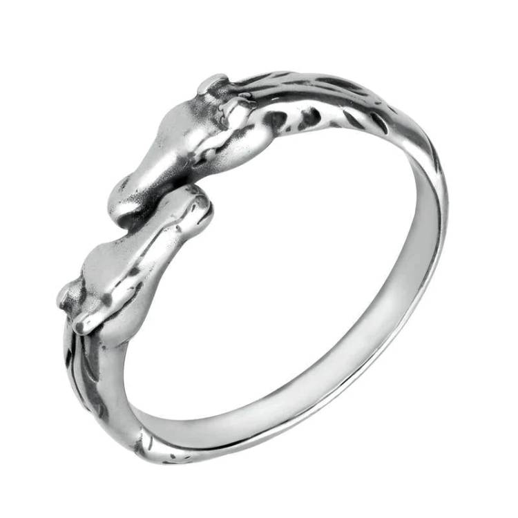Sterling Silver Twin Horse Head Ring - Silver