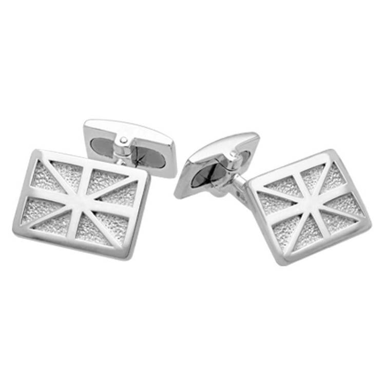 Sterling Silver Union Jack Cufflinks - Silver