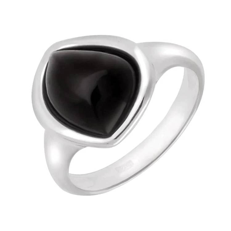 Sterling Silver Whitby Jet Acorn Shaped Ring - Silver