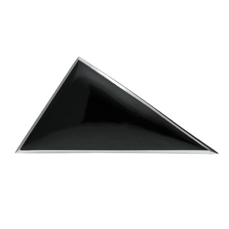 Sterling Silver Whitby Jet Contemporary Triangular Brooch - Silver