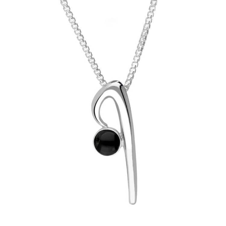 Sterling Silver Whitby Jet Love Letters Initial I Necklace - Option1 Value Silver