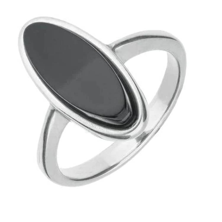 Sterling Silver Whitby Oval Slope Set Ring - Option1 Value Silver