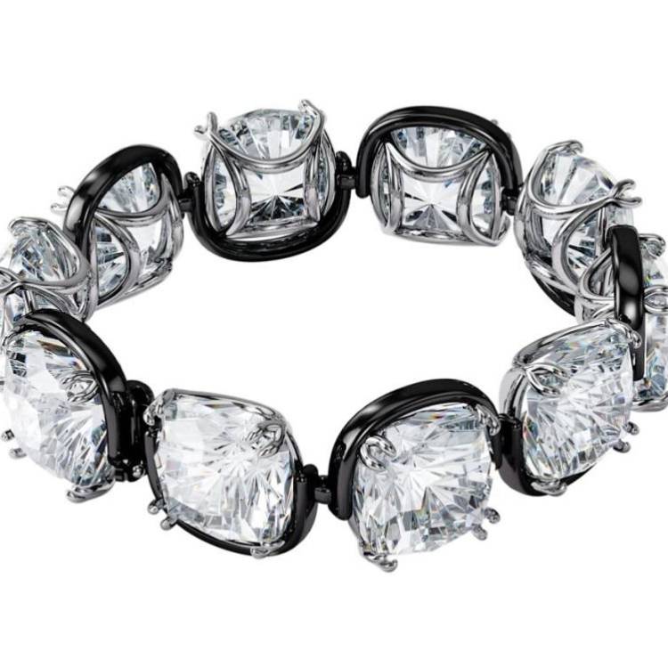 Swarovski Harmonia Cushion Cut White Crystal Mixed Metal Bracelet