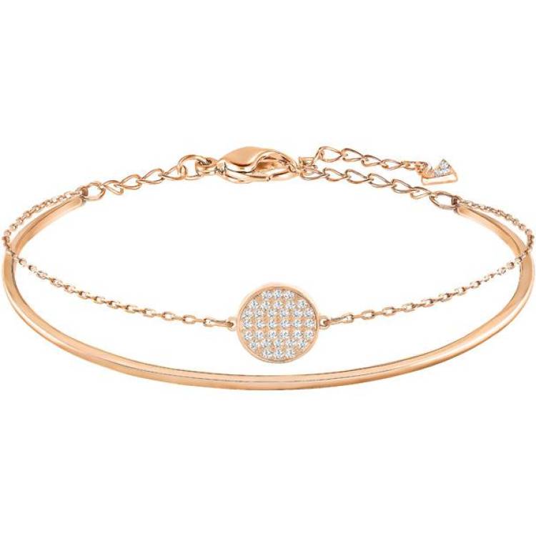 Swarovski Ginger White and Rose Gold Plated Bangle - Silver