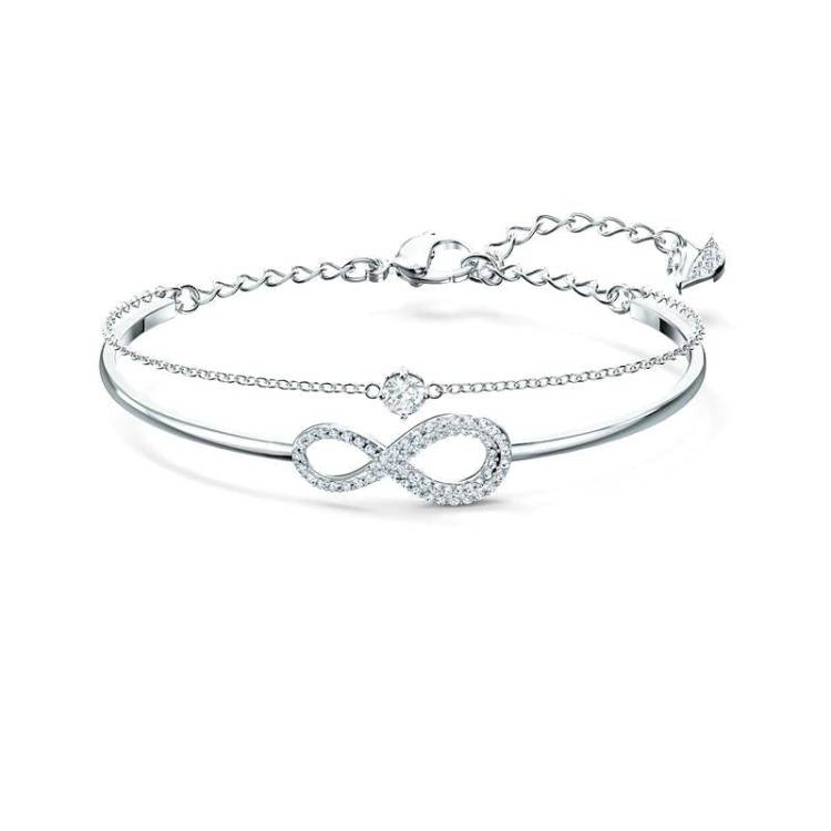 Swarovski Infinity Crystal White Rhodium Plated Bangle