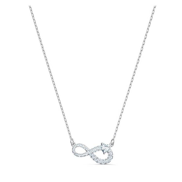 Swarovski Infinity Crystal White Rhodium Plated Necklace - Silver