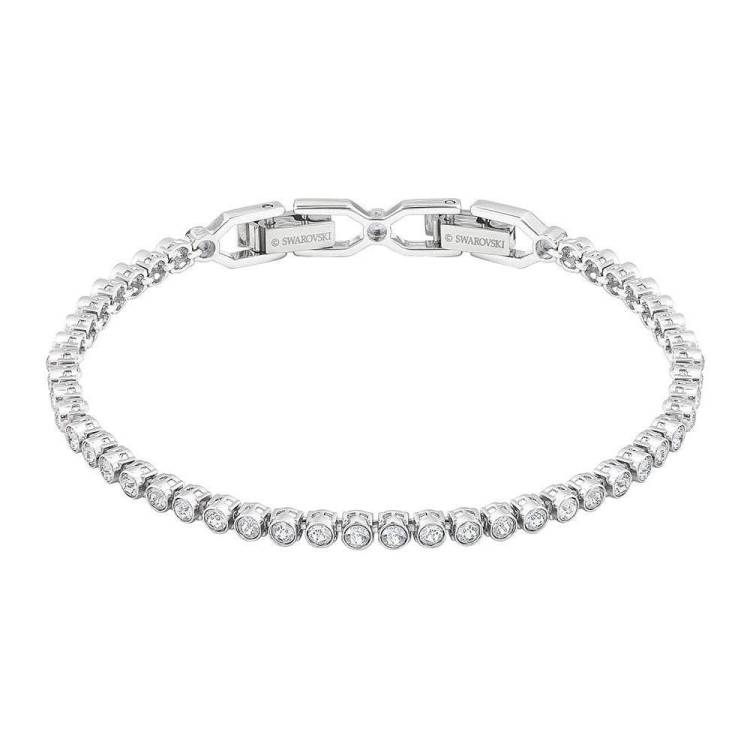 Swarovski Rhodium White Crystal Emily Tennis Bracelet - Rhodium