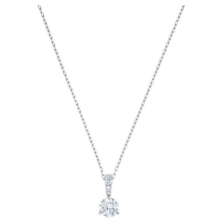 Swarovski Solitaire White Rhodium Plated Necklace