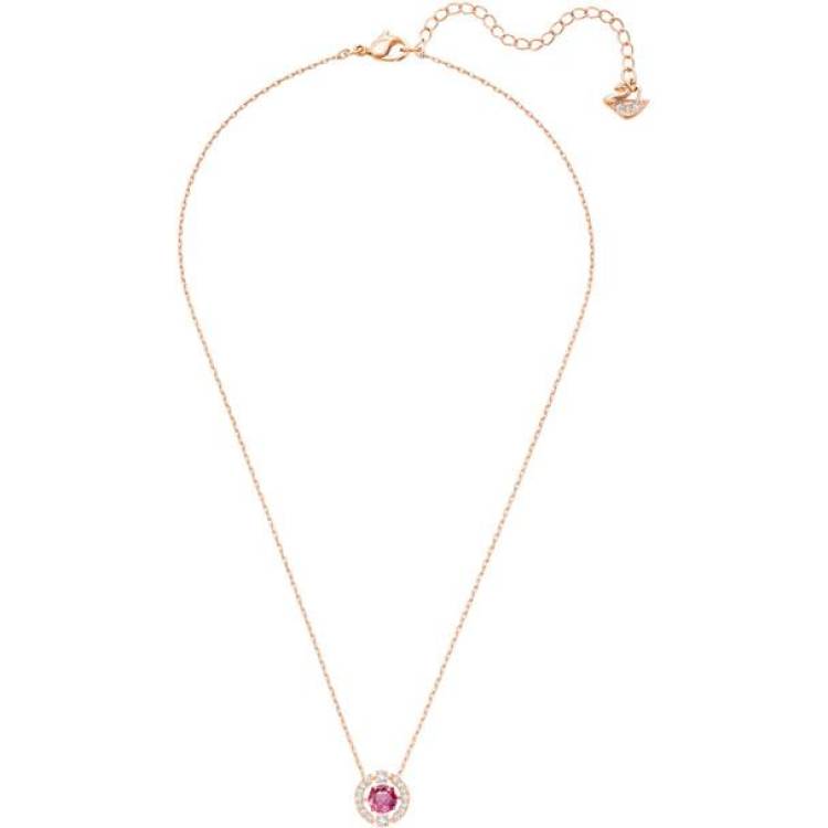Swarovski Spark Dance Red and Rose Gold Plated Necklace