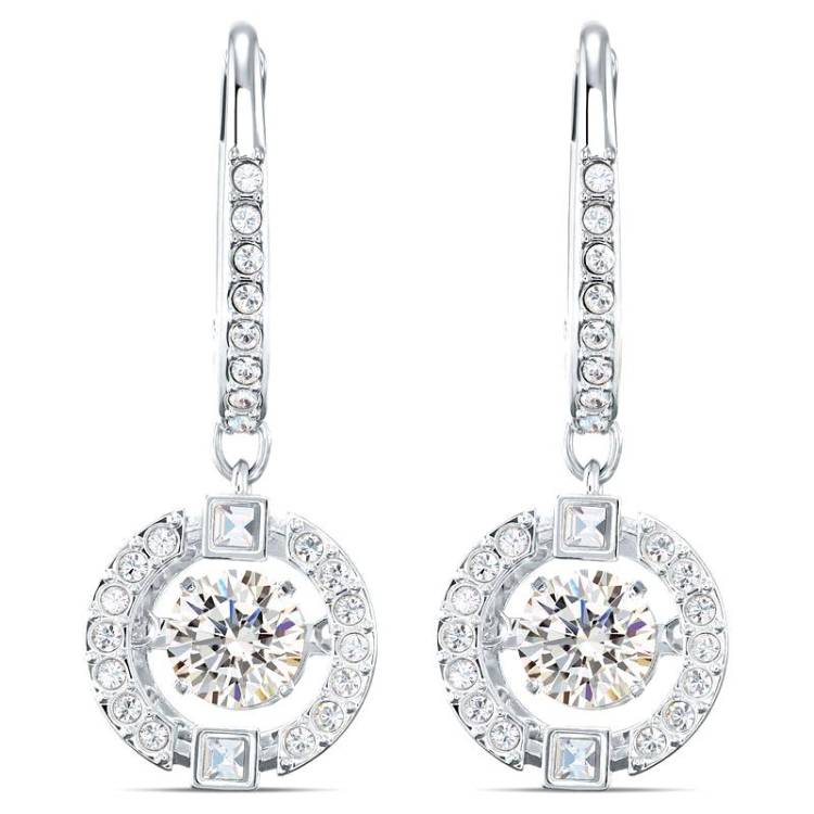 Swarovski Sparkling Dance Crystal White Rhodium Plated Earrings - Silver