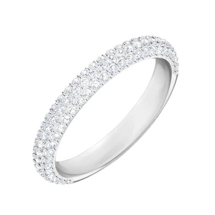 Swarovski Stone White Crystal Pave Ring Size 52 - Silver