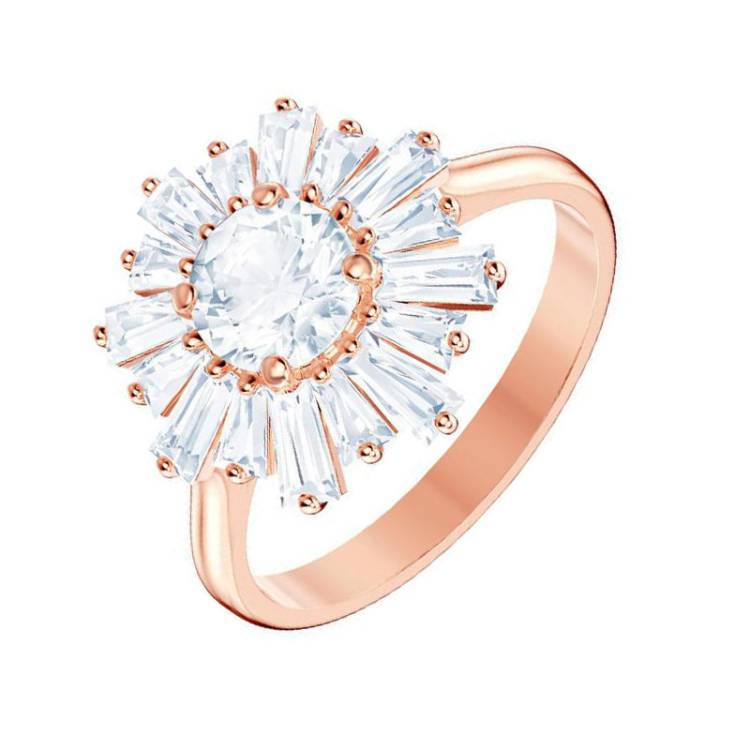 Swarovski Sunshine Rose Gold Plated Ring - 58