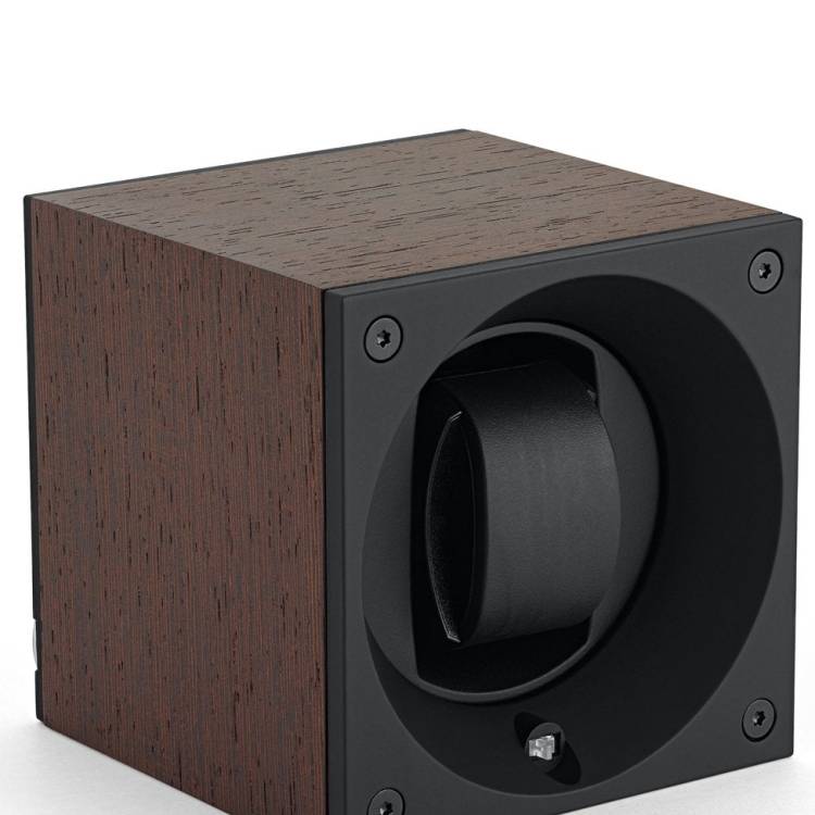 Swiss Kubik Watch Winder Single Wood Natural Wenge Mat - Brown