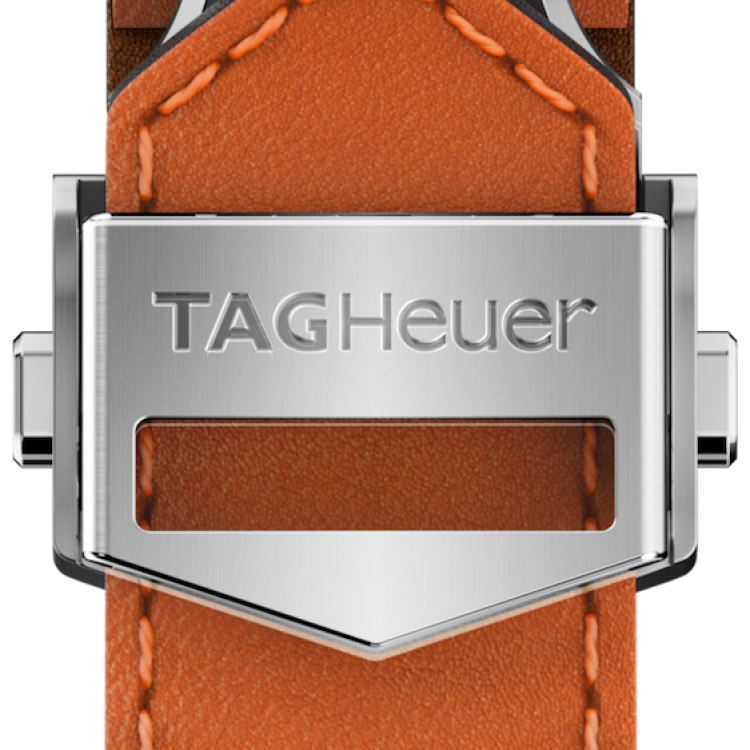 TAG Heuer Strap Connected 42mm Leather Brown Folding Buckle BC6618 - Brown