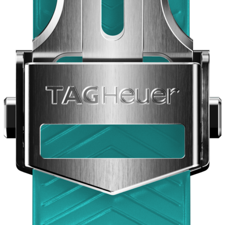 TAG Heuer Strap Connected 42mm Rubber Light Blue Folding Buckle BT6273 - Blue