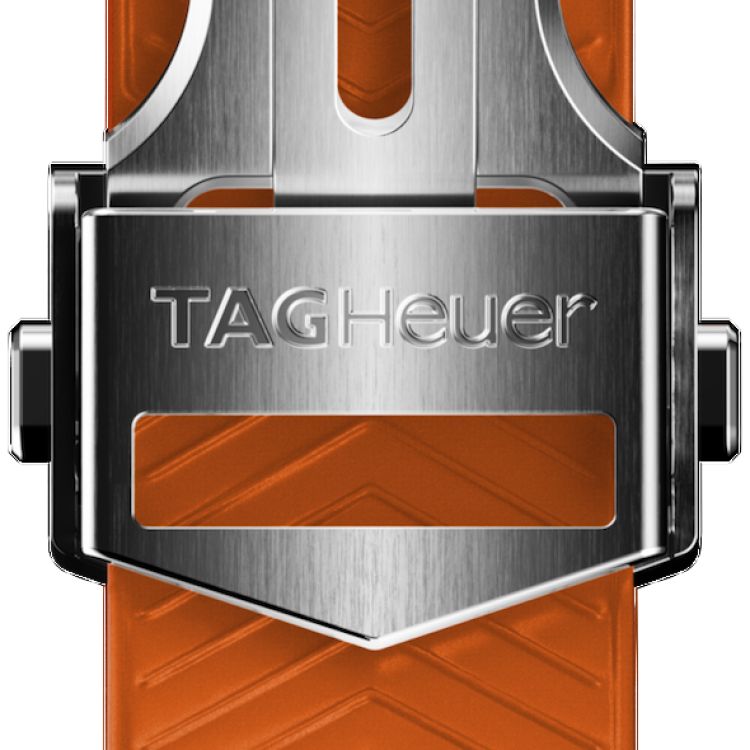 TAG Heuer Strap Connected 42mm Rubber Orange Folding Buckle BT6272 - Orange