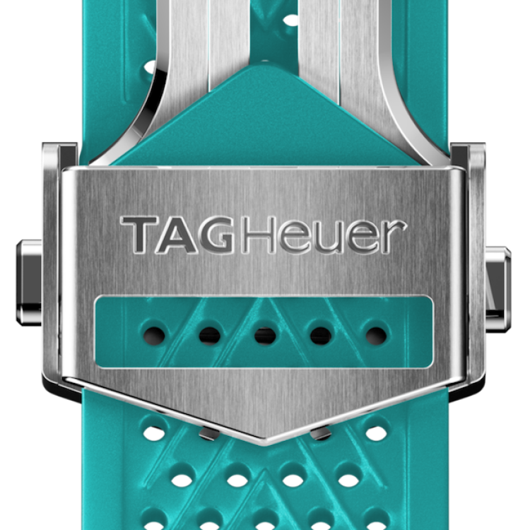 TAG Heuer Strap Connected 45mm Rubber Light Blue Folding Buckle BT6268 - Blue