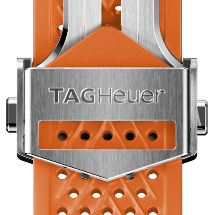 TAG Heuer Strap Connected 45mm Rubber Orange Folding Buckle BT6265 - Orange