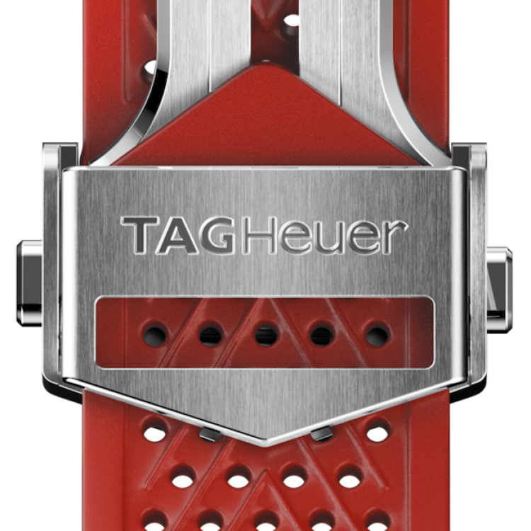 TAG Heuer Strap Connected 45mm Rubber Red Folding Buckle BT6264 - Red