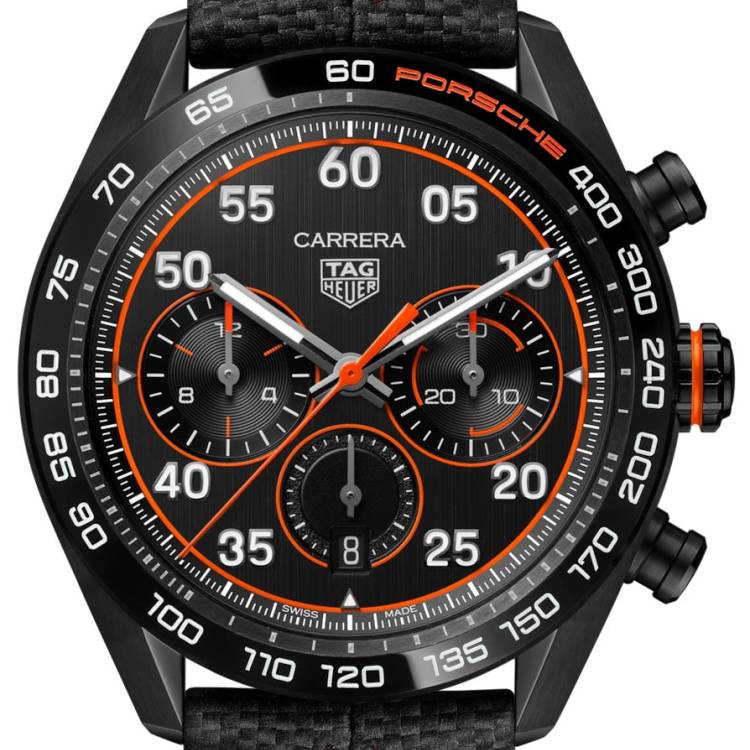 TAG Heuer Watch Carrera Porsche Orange Racing Special Edition - Black
