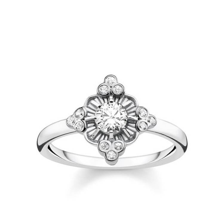 Thomas Sabo Glam And Soul Sterling Silver Cubic Zirconia Royalty Ring D - 54