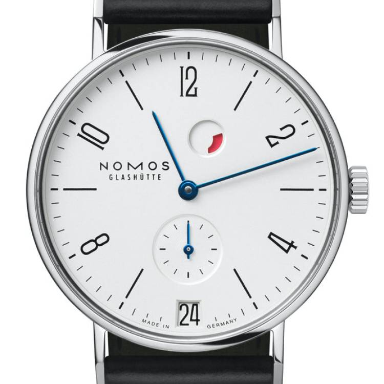 Nomos Glashutte Watch Tangente Datum Gangreserve Sapphire Crystal - White