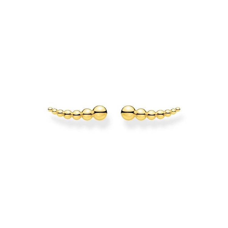 Thomas Sabo Charm Club Sterling Silver Gold Plated Dots Ear Climber Earrings