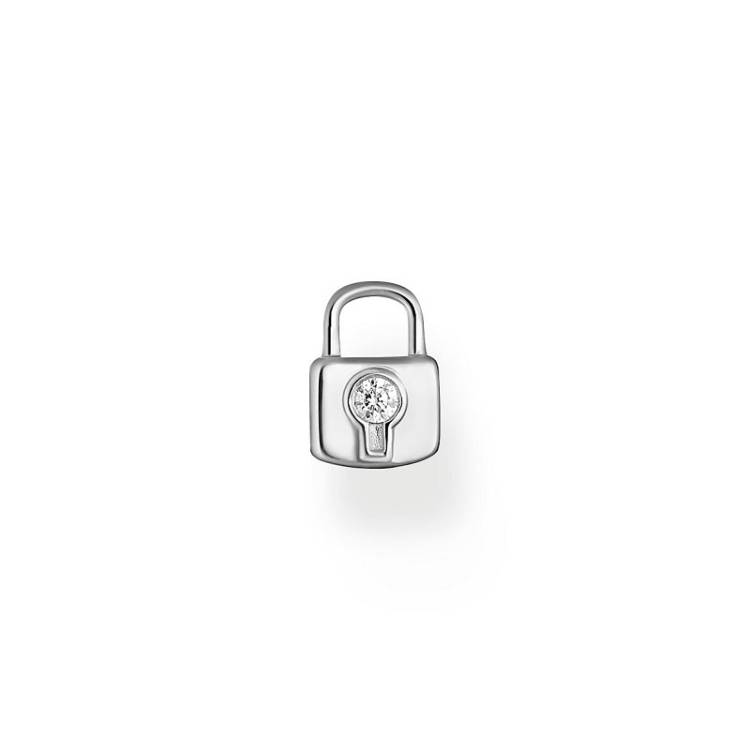 Thomas Sabo Charm Club Sterling Silver Lock Single Stud Earring - Silver