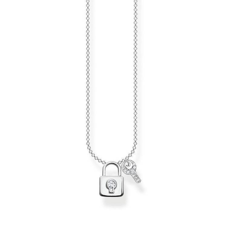 Thomas Sabo Charm Club Sterling Silver Lock With Key Necklace - Silver