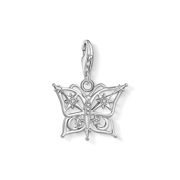 Thomas Sabo Charm Club Sterling Silver Star Moon Butterfly Charm