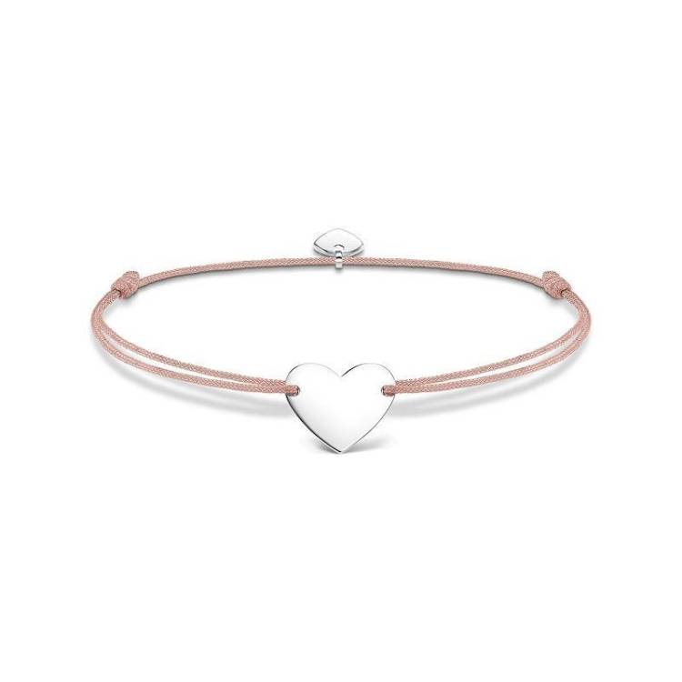 Thomas Sabo Charm Club Sterling Silver Textile Little Secret Heart Bracelet