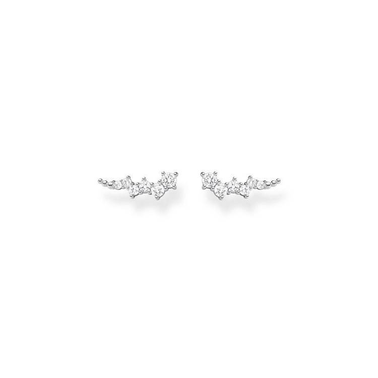 Thomas Sabo Charm Club Sterling Silver White Stones Ear Climber Earrings