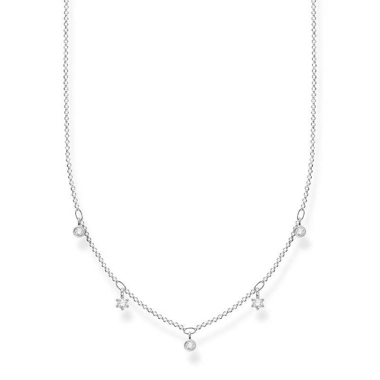 Thomas Sabo Charm Club Sterling Silver White Stones Necklace
