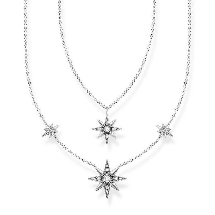 Thomas Sabo Sterling Silver White Stones Star Necklace