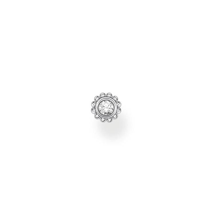 Thomas Sabo Sterling Silver Zirconia Flower Single Stud Earring - Silver