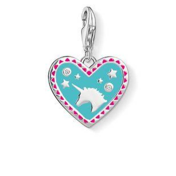 Thomas Sabo Charm Club Heart With Unicorn Charm D - Silver