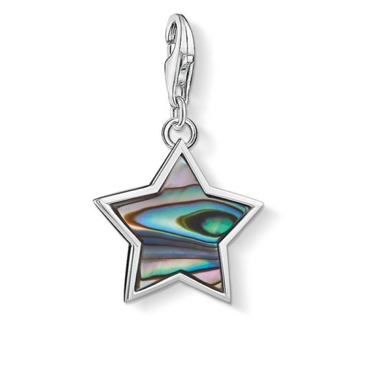 Thomas Sabo Charm Club Sterling Silver Abalone Mother Of Pearl Star Charm D - Silver