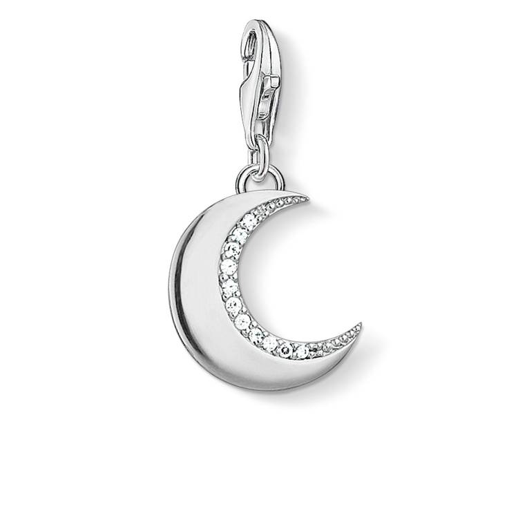 Thomas Sabo Charm Club Sterling Silver CZ Protective Moon Charm - Silver