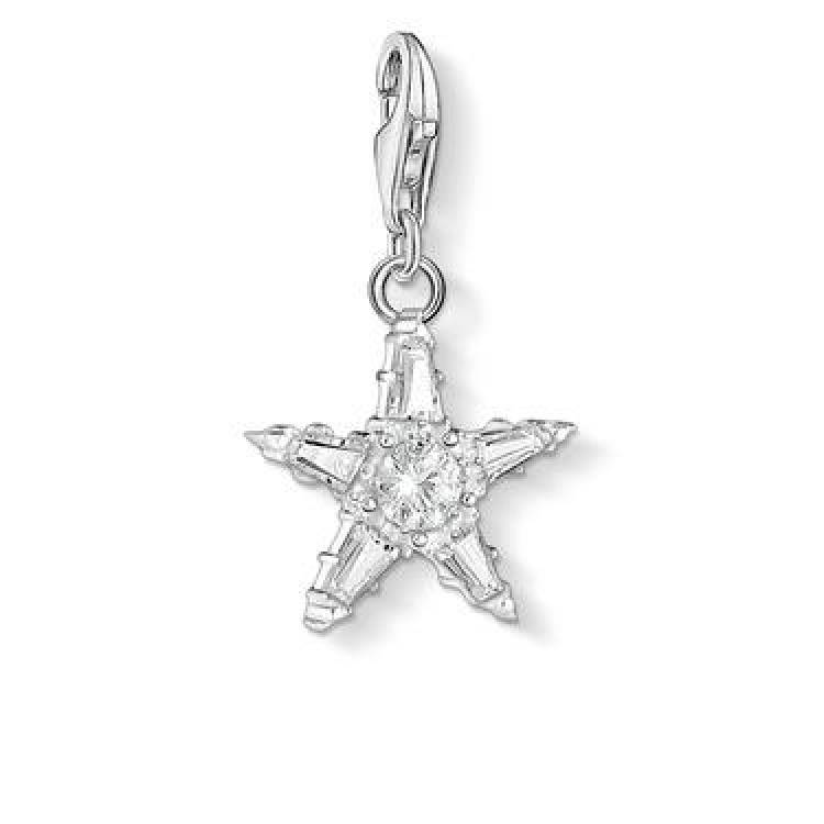 Thomas Sabo Charm Club Sterling Silver CZ Star Charm - Silver
