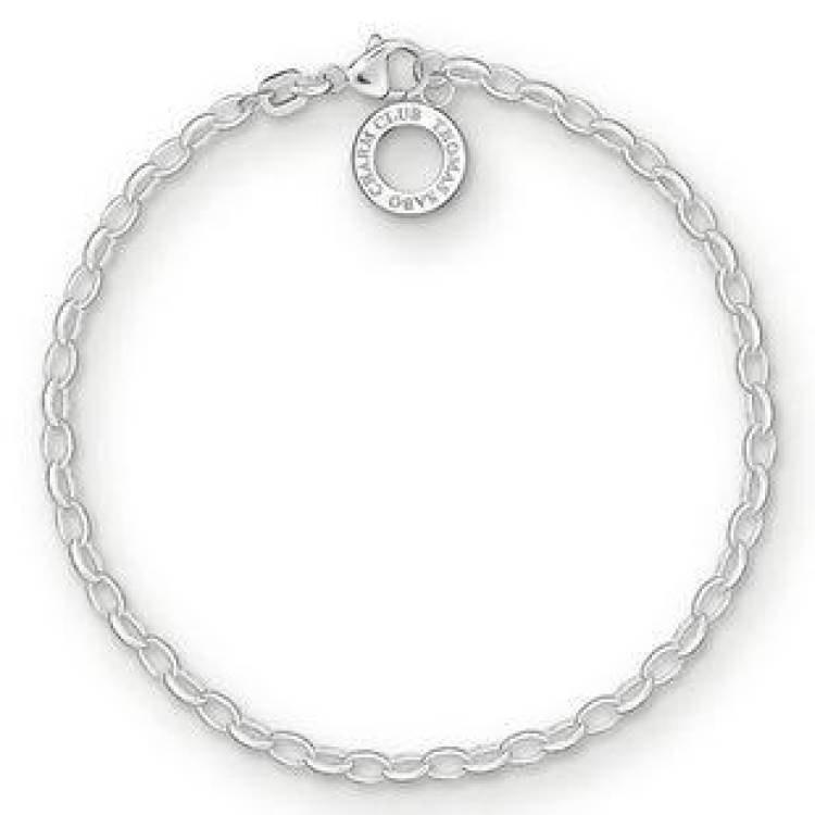Thomas Sabo Charm Club Sterling Silver Thin Link Charm Bracelet - Medium 17cm